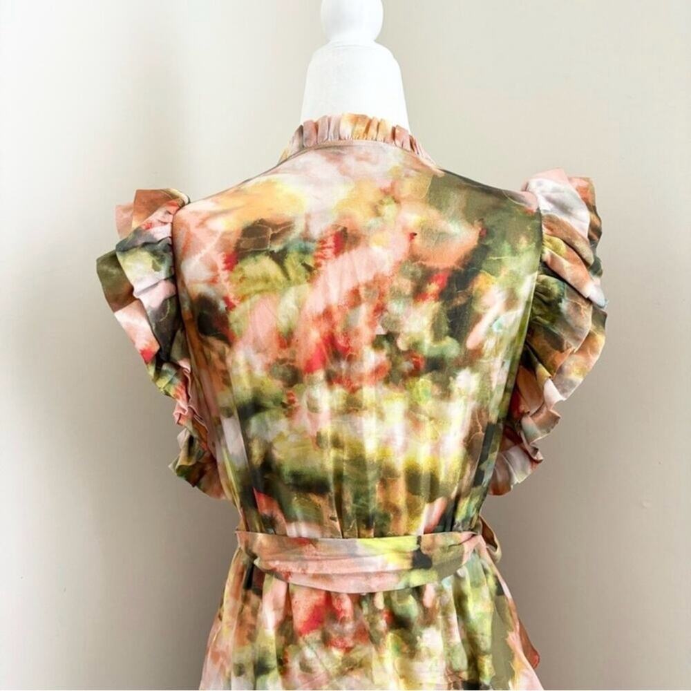 marie oliver - emery dress mini ruffles tie belt tiered skirt floral printed - Picture 6 of 7